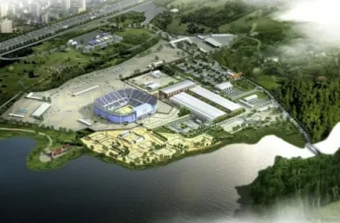 SketchUp Model of Chaoyang Park Beach Volleyball Court and Modern Multi-Story Sports Center-BIM WORLD