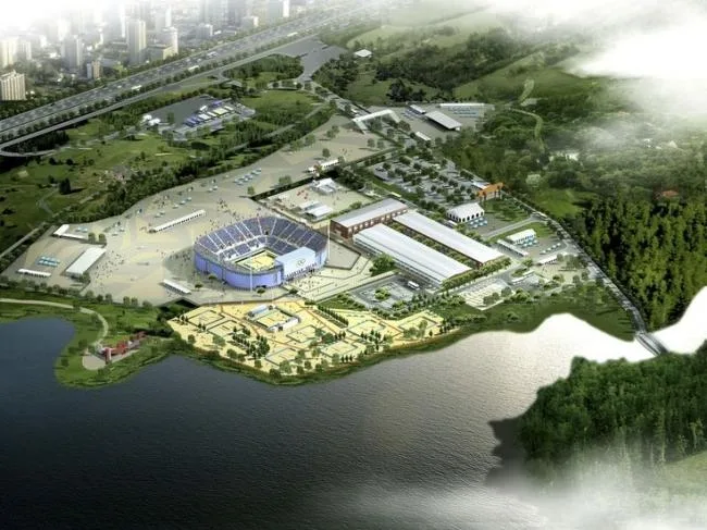 Sketchup Sports Center Model | Chaoyang Park Beach Volleyball Court, Multi story Sports Center, Outdoor, Modern Style