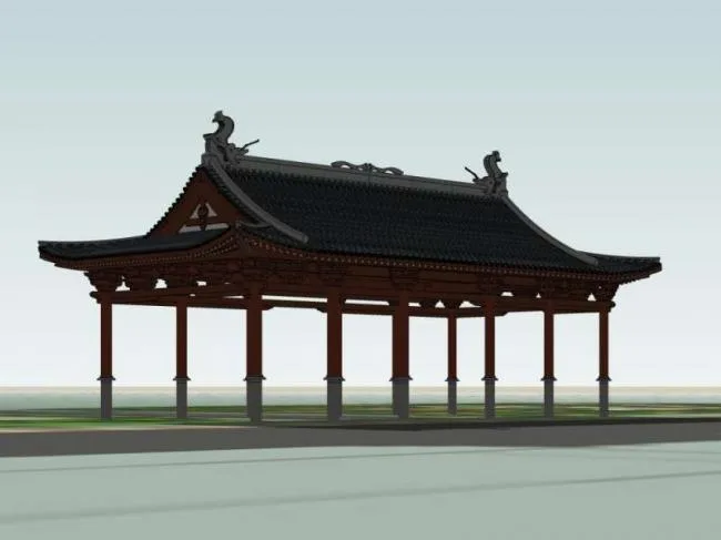 Sketchup Sketch Model | Pavilion, Chinese Style, Sketch