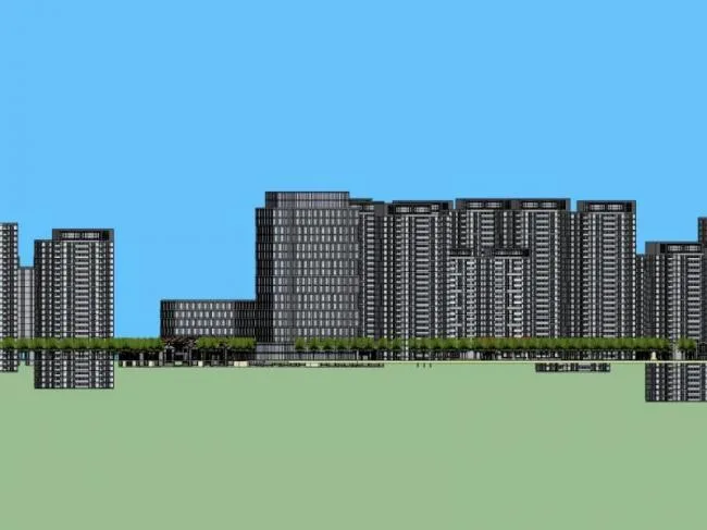 Sketchup Residential Model | High rise Residential Complex, Modern Style