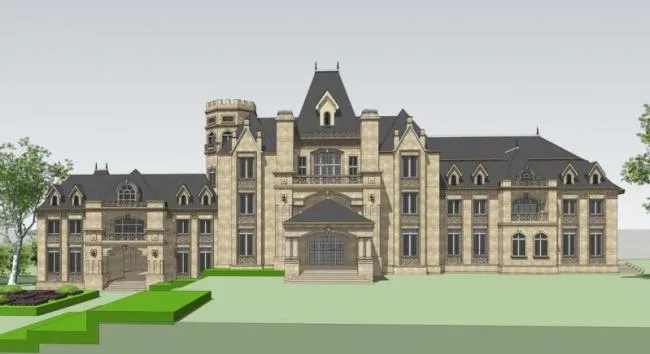 Sketchup Business Model | Multi story clubhouse, commercial building, French classical style