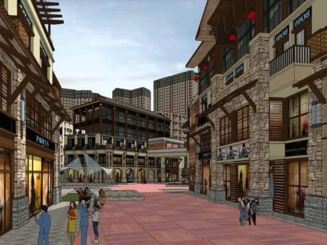 Sketchup Business Model | Multi story Commercial Street, Southeast Asian Style
