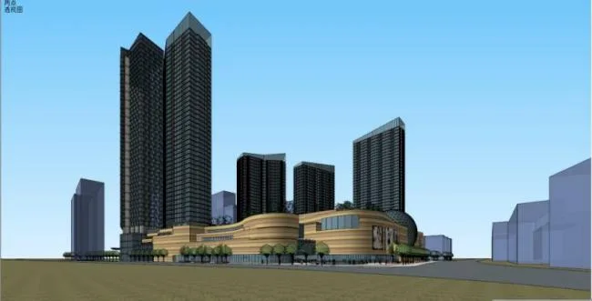 Sketchup Complex Model | Super high-rise commercial complex, residential, office, modern style
