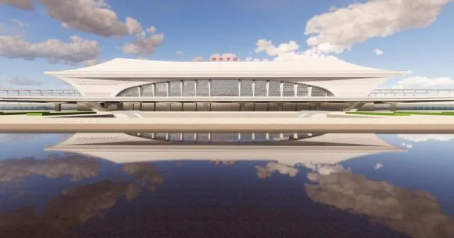 SketchUp Design: Multi-Story Bus Station and Modern Station Road Bridge