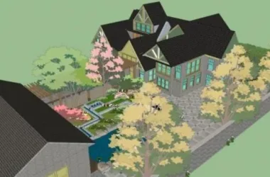 Modern Courtyard Landscape Design in SketchUp-BIM WORLD