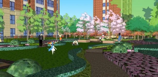 Sketchup Landscape Model | Residential Community Landscape, European Classical Style