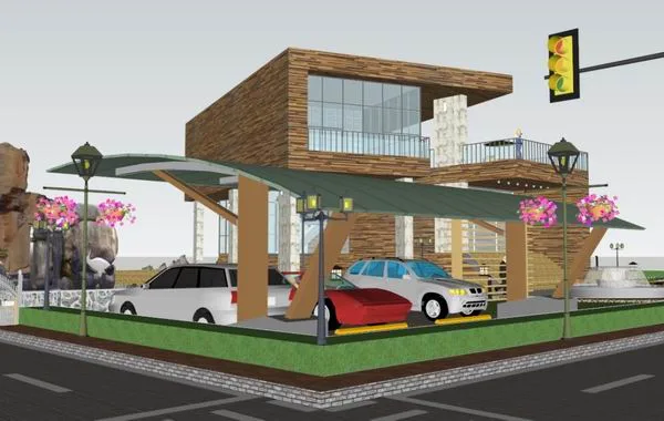 Sketchup Villa Model | Solo Villa, Modern Style