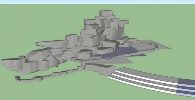 SketchUp Material Model: Rockery Landscape Sculpture Components