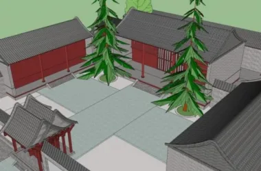 Multi-Story Courtyard Residence: Chinese-Style SketchUp Residential Model-BIM WORLD