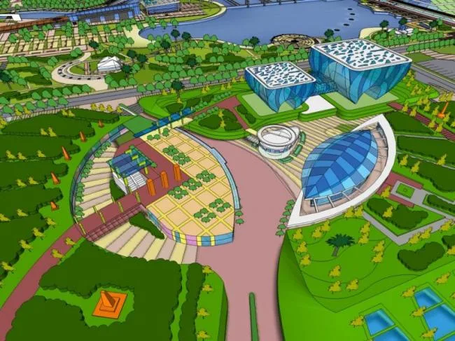 Sketchup Landscape Model | Commercial Landscape, Cultural Landscape, Modern Style