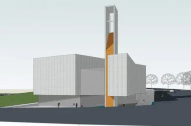 SketchUp Cultural Model: Modern Multi-Story Church Architecture-BIM WORLD