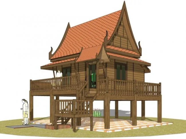 Sketchup Residential Model | Cabin, Classical Style