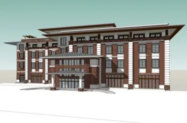 Modern Multi-Story Hotel Model in SketchUp-BIM WORLD