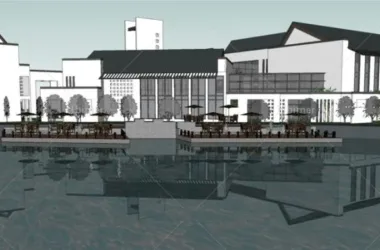SketchUp Business Model: Multi-Story Huizhou-Style Chinese Commercial Club-BIM WORLD