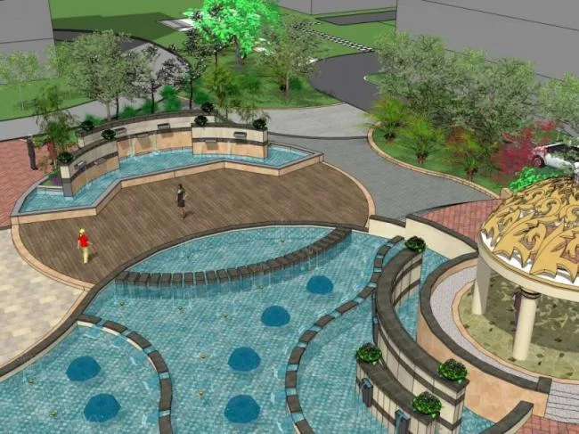 Sketchup Landscape Model | Residential Landscape, Classical Style