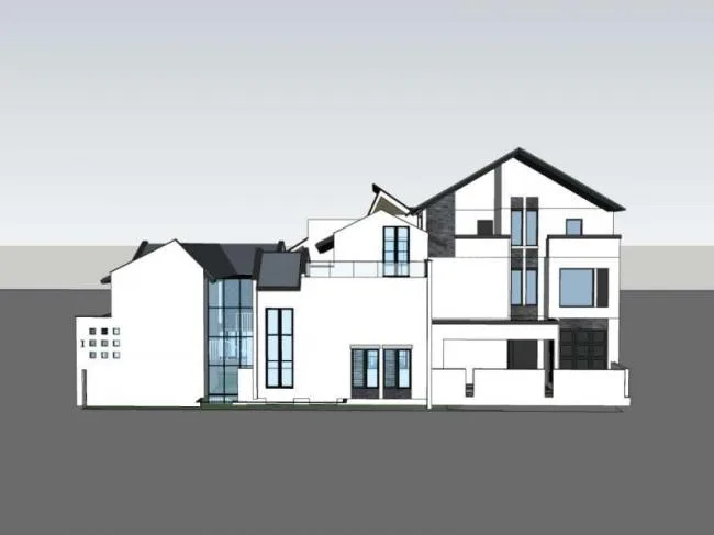 Sketchup Residential Model | Multi story Residence, Chinese style Courtyard, Chinese Style