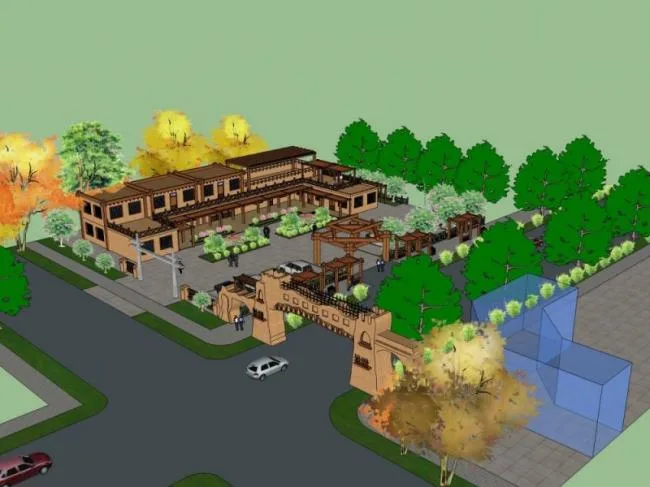 Sketchup Business Model | Low Level Clubhouse, Modern Style