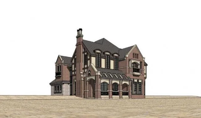Sketchup Villa Model | Stacked Villa, Classical Style