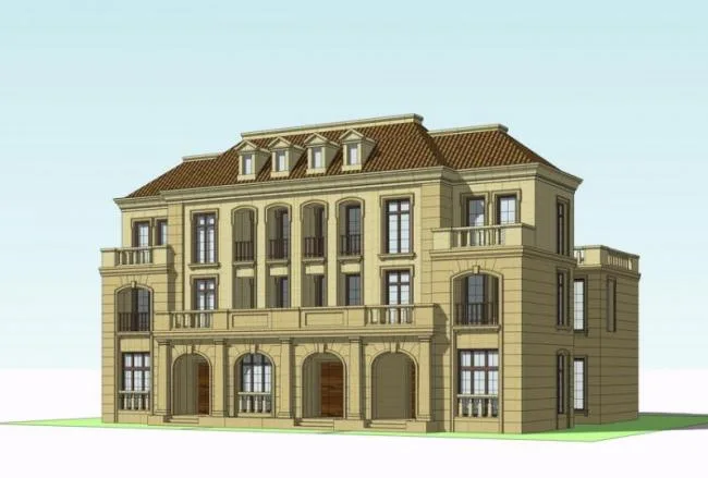 Sketchup Villa Model | Twin Villa, French Style, Classical Style