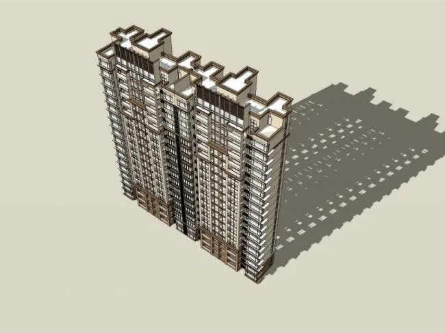 Sketchup Residential Model | High rise Residential Buildings, Residential Buildings, Classical Style