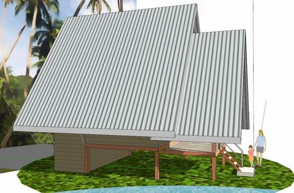 Sketchup Sketch Model | Tropical Vacation Home, Classical Style, Sketch