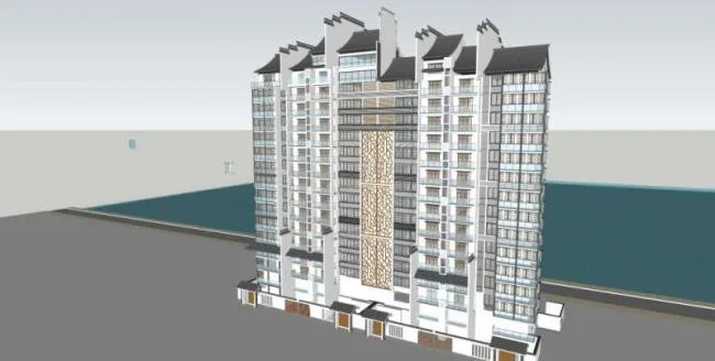 Sketchup Residential Model | High rise Residential Buildings, Chinese Style