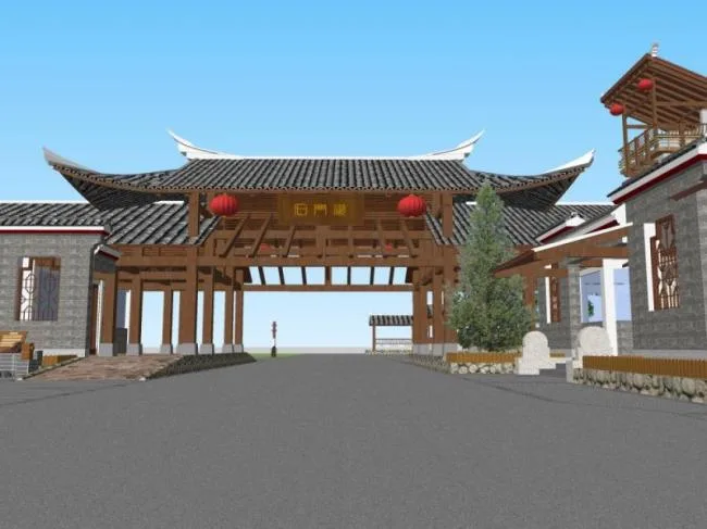 Sketchup Ancient Architecture Model | Ancient Architecture, Chinese Style, Multi story Commercial, Entertainment, and Leisure Architecture