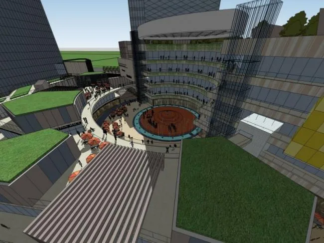 Sketchup Complex Model | Multi story Commercial Complex, Office Building, Hotel, Modern Style