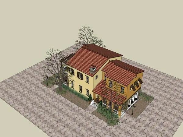 Sketchup Villa Model | Townhouse, Classical Style