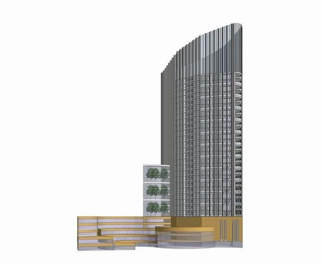 Sketchup Office Model | High rise office building, elliptical plan, modern style