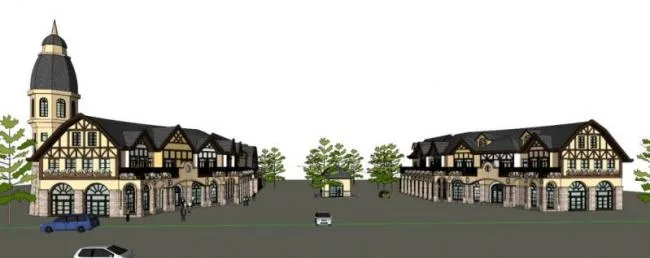 Sketchup Business Model | Entrance Commercial Building, Classical Style