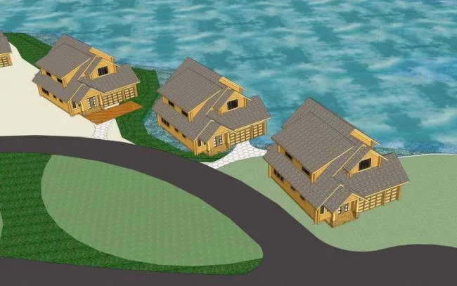 American and Classical Style Villa Cluster Model in SketchUp