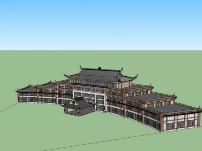 Sketchup Hotel Model | Multi story Hotel, Chinese Style