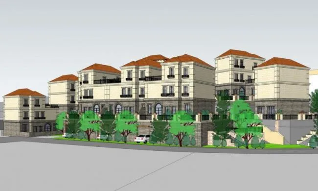 Sketchup Villa Model | Multi row Villa, Spanish Classical Style