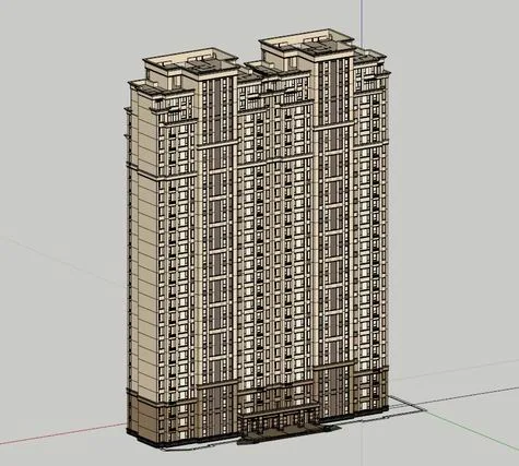 Sketchup Residential Model | Super Tall Residential, Classical Style