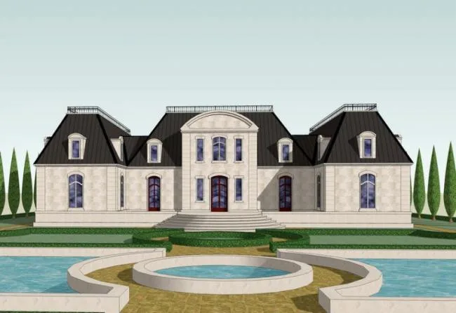 Classical French-Style Villa Model in SketchUp – Elegant Solo Residence