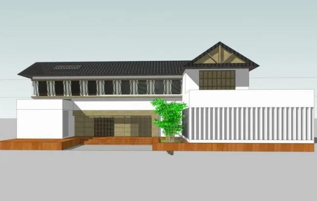 Sketchup Business Model | Multi story Yi Ethnic Club Hall, Commercial Architecture, Chinese Style