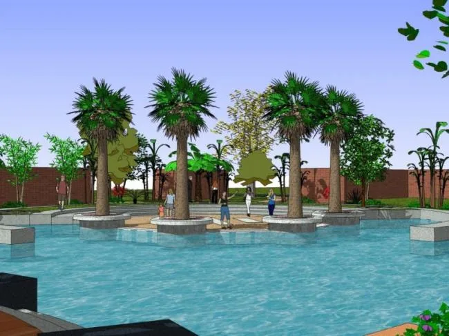 Sketchup Landscape Model | Community Landscape, Modern Style