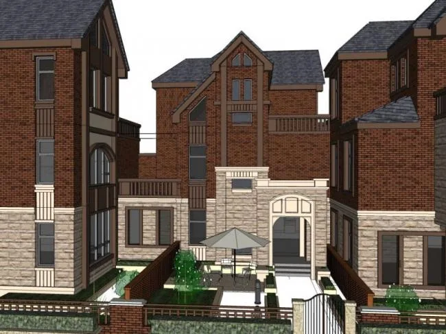 Sketchup Villa Model | Multi row Villa, Modern Style