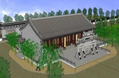 SketchUp Model of Ancient Chinese Ancestral Hall Architecture-BIM WORLD