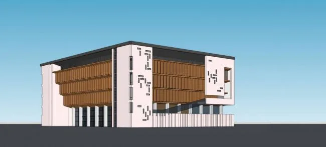 Sketchup Cultural Model | Multi story Library, Cultural Architecture, New Chinese Style