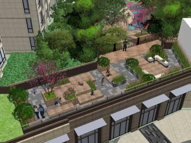 Sketchup Landscape Model | Community Landscape, Residential Landscape, Modern Style