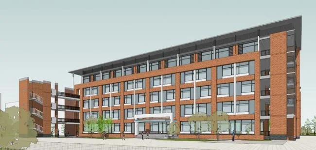Sketchup School Model | Multi story School, U-shaped Teaching Building, Educational Architecture, Modern Style