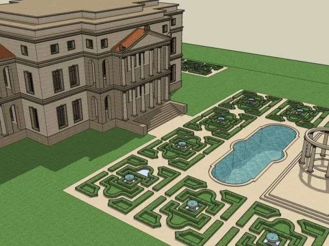 Sketchup Villa Model | Villa Landscape, Modern Style
