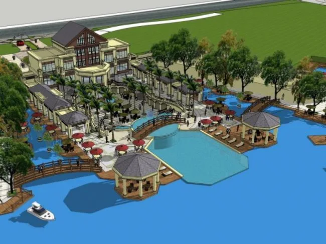 Sketchup Landscape Model | Clubhouse Landscape, European Style, Classical Style