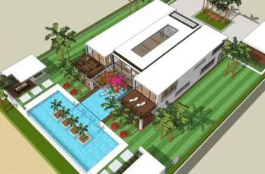 Modern Solo Villa Design in SketchUp Model-BIM WORLD