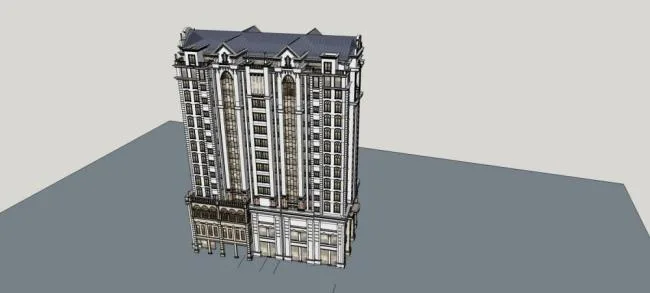 Sketchup Residential Model | High rise residential building, Republic of China style, Chinese style, residential architecture