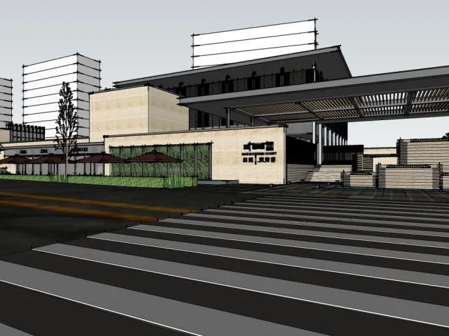 Sketchup Business Model | Multi story Sales Office, Commercial Building, Modern Style