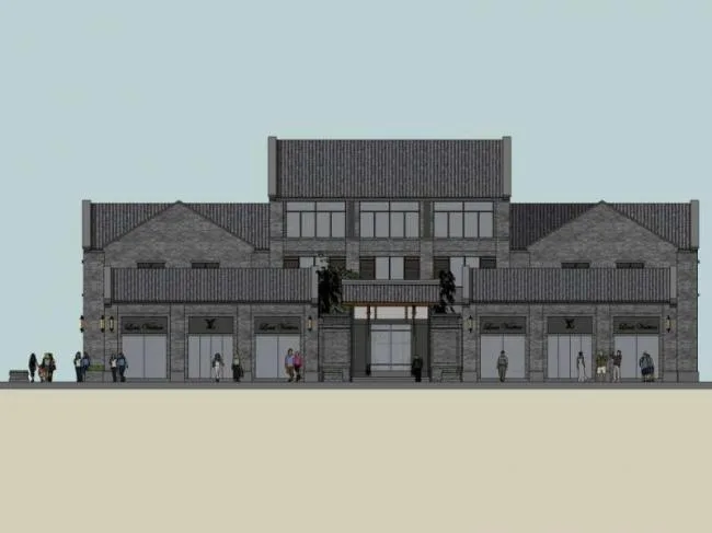 Sketchup Business Model | Stacked Villas, Commercial, Chinese Style