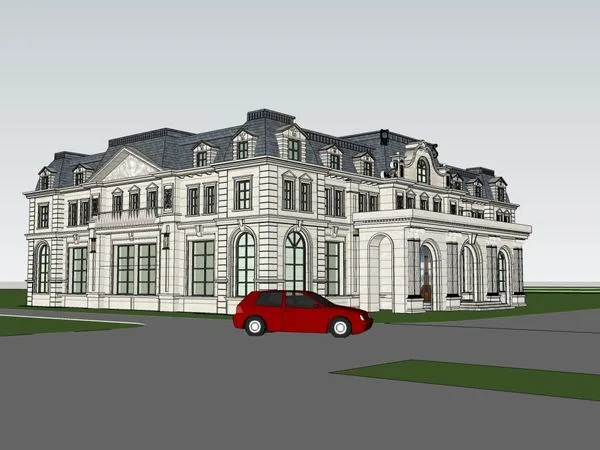 Sketchup Residential Model | Multi story Sales Office, Residential, European Classical Style